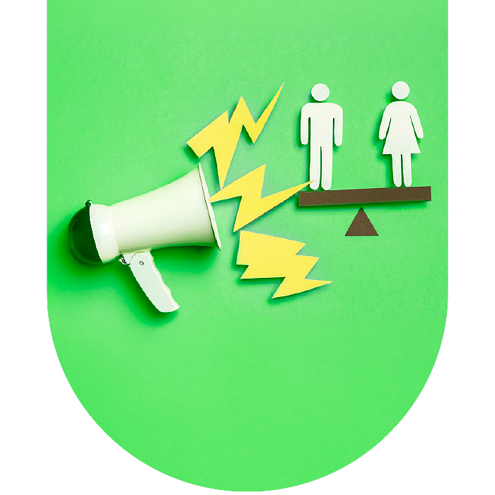 megaphone icon and gender equality